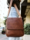 Leather Women's Shoulder Bag - Tobacco Color 