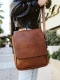 Leather Women's Shoulder Bag - Tobacco Color 