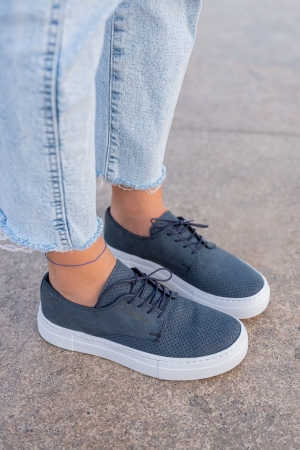 Sport Shoes Lace-ups Vegan - NAVY BLUE color