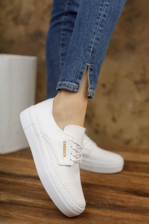 Sport Shoes Lace-ups Vegan - white color