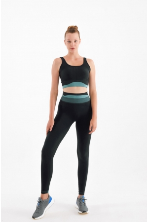 Push Up Effect Minimizer Tights Anthracite Green