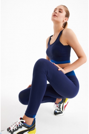 Push Up Effect Minimizer Tights Navy Blue