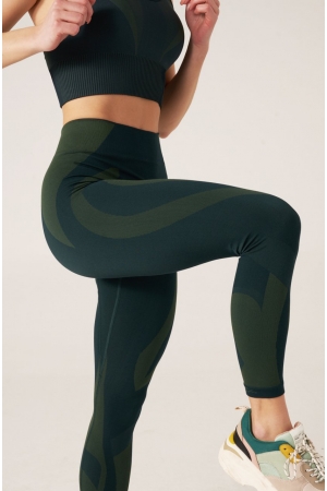 Seamless Sport Tights Green Khaki