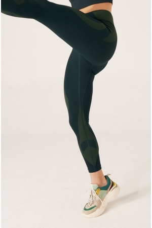 Seamless Sport Tights Green Khaki