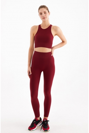 Seamless Sport Tights Burgundy