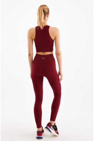 Seamless Sport Tights Burgundy