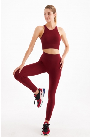 Seamless Sport Tights Burgundy