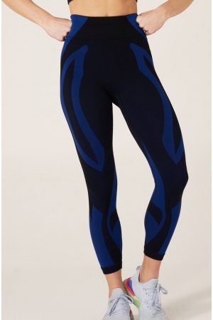 Seamless Sport Tights Black Blue