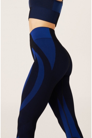 Seamless Sport Tights Black Blue